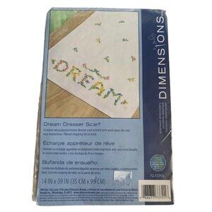 Dimensions Dream Dresser Scarf Stamped Embroidery Kit New 14"x39" DIY Craft Fun